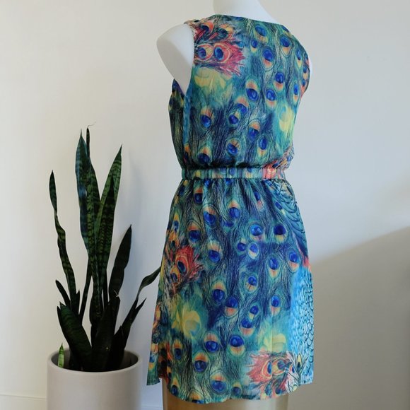 Peacock print sleeveless dress - Picture 5 of 10